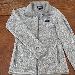 Patagonia Women's Heather Gray Full Zip Fleece Sweater S perfect condition